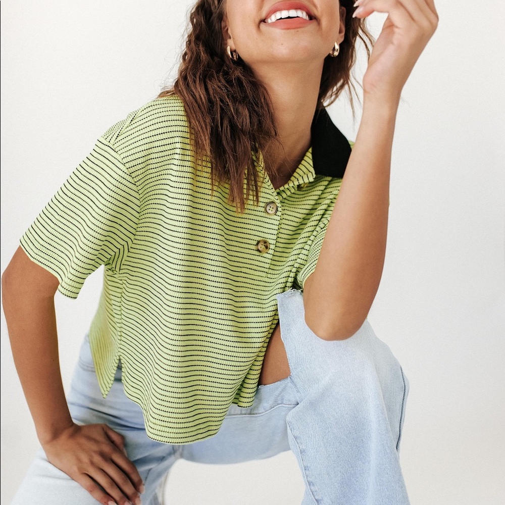 Shop Zoco Throwback Button Tee Green - image 6